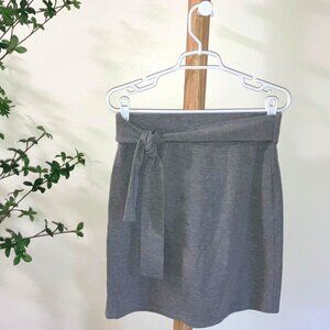 LOFT Tie Waist Grey Knit Skirt